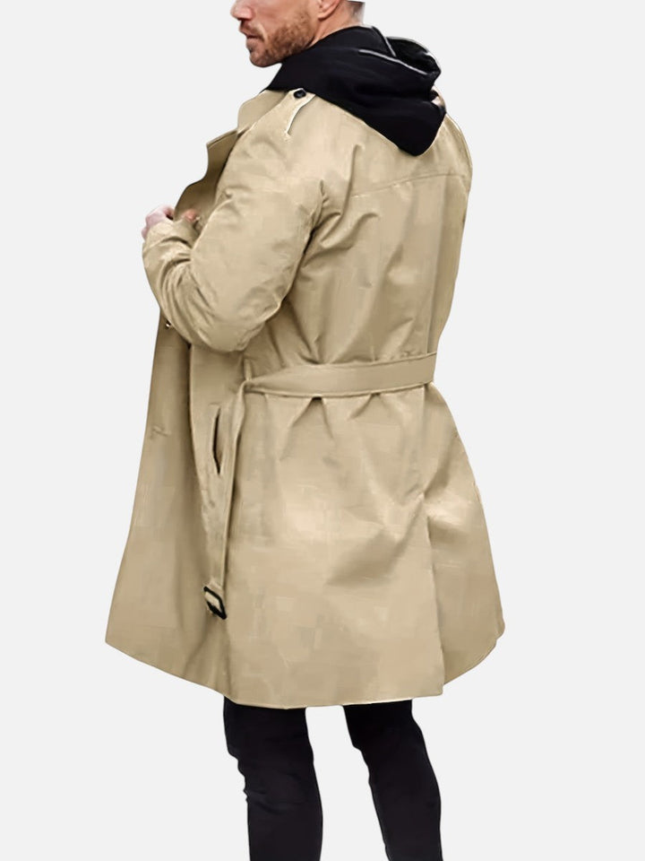 Men's Double Breasted Trench Coat with Belt