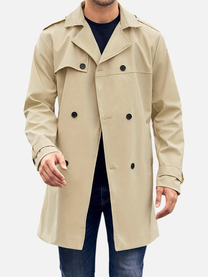 Men's Double Breasted Trench Coat with Belt
