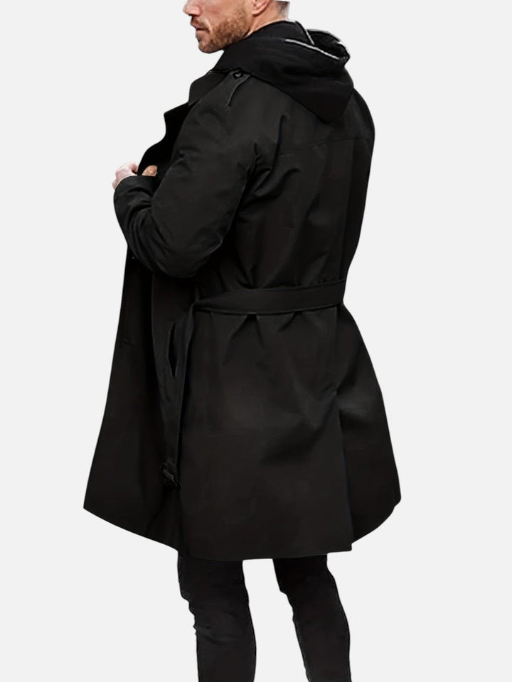 Men's Double Breasted Trench Coat with Belt