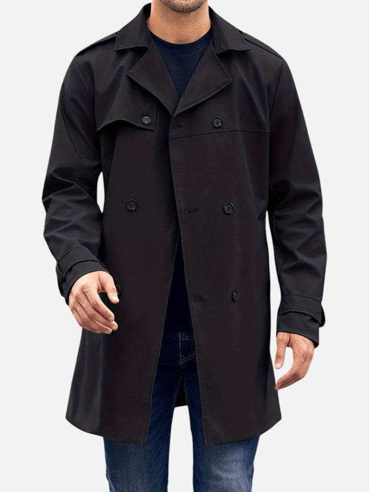 Men's Double Breasted Trench Coat with Belt