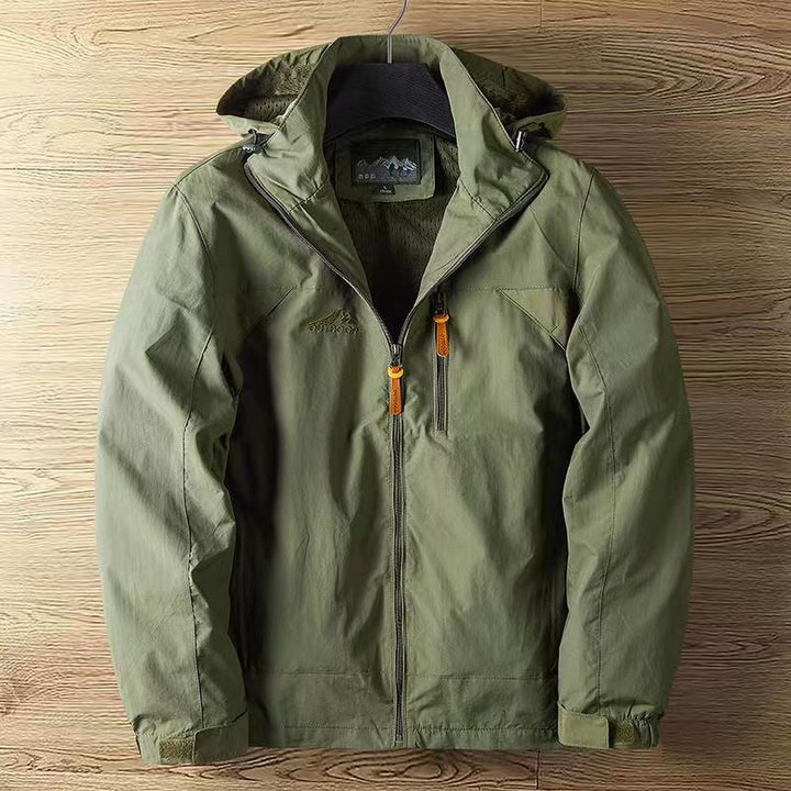 Men's Lightweight Windbreaker Jacket with Hood - Full-Zip Outdoor Jacket