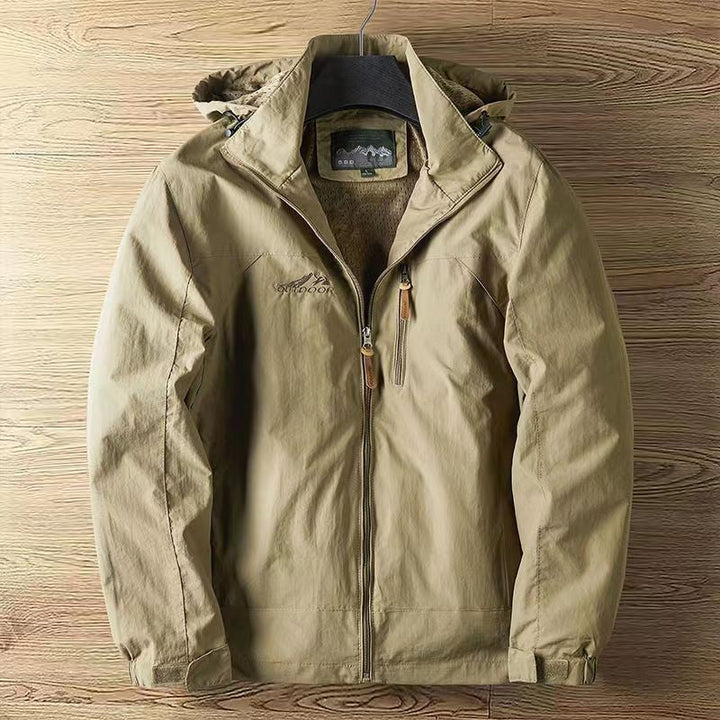 Men's Lightweight Windbreaker Jacket with Hood - Full-Zip Outdoor Jacket