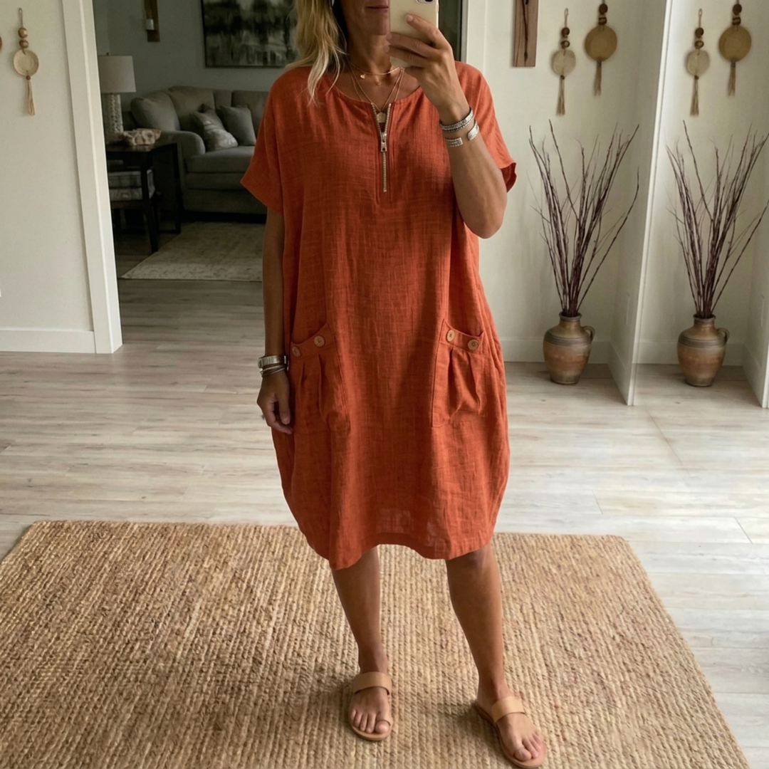 Pascale Maxi Dress with Front Zip., view 2 - Elena Harper