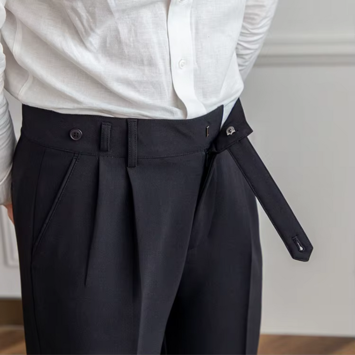 Men's Elegant Pleated Chino Trousers