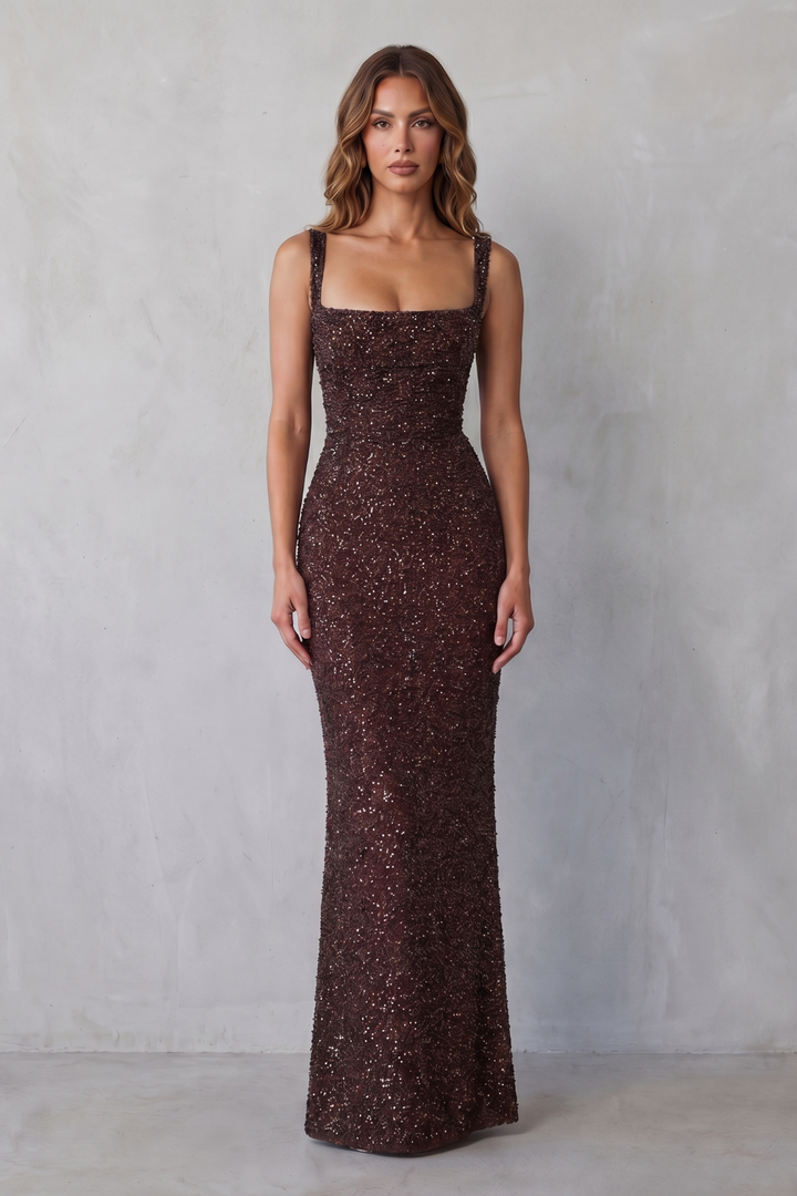 Calanthea – Sequin sculpt glamour – Maxi dress