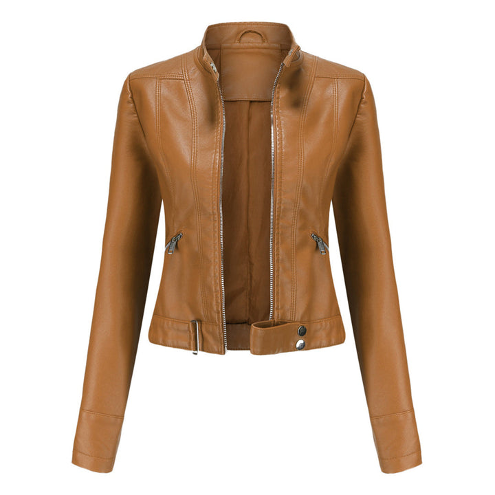 Classic Women's Leather Jacket with Timeless Style, view 5 - Elena Harper