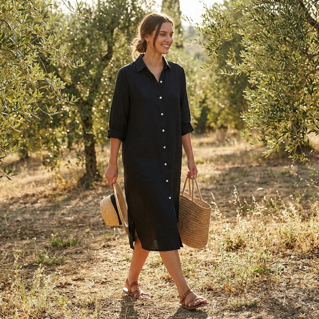 Candela | Women's Casual Midi Shirt Dress
