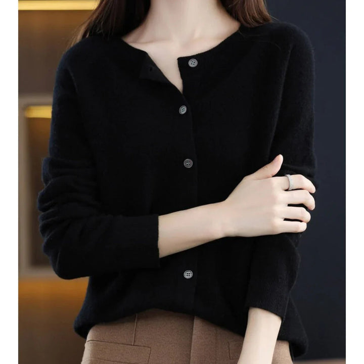 Women's Cardigan | Button Closure & Round Neck