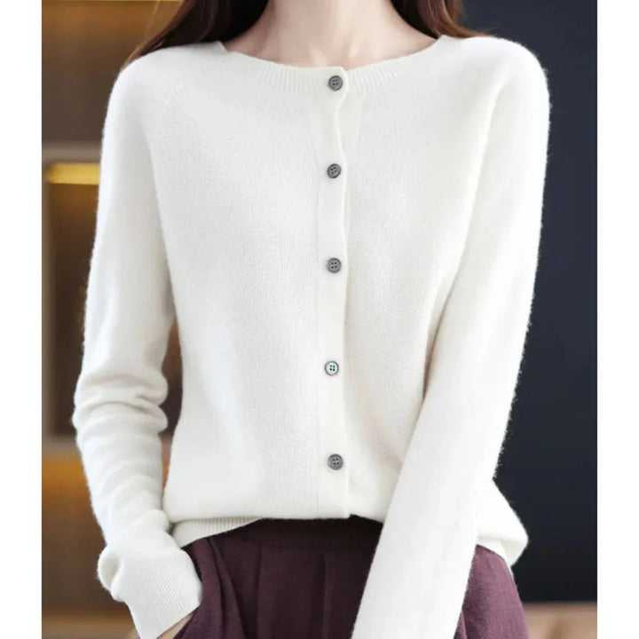 Women's Cardigan | Button Closure & Round Neck