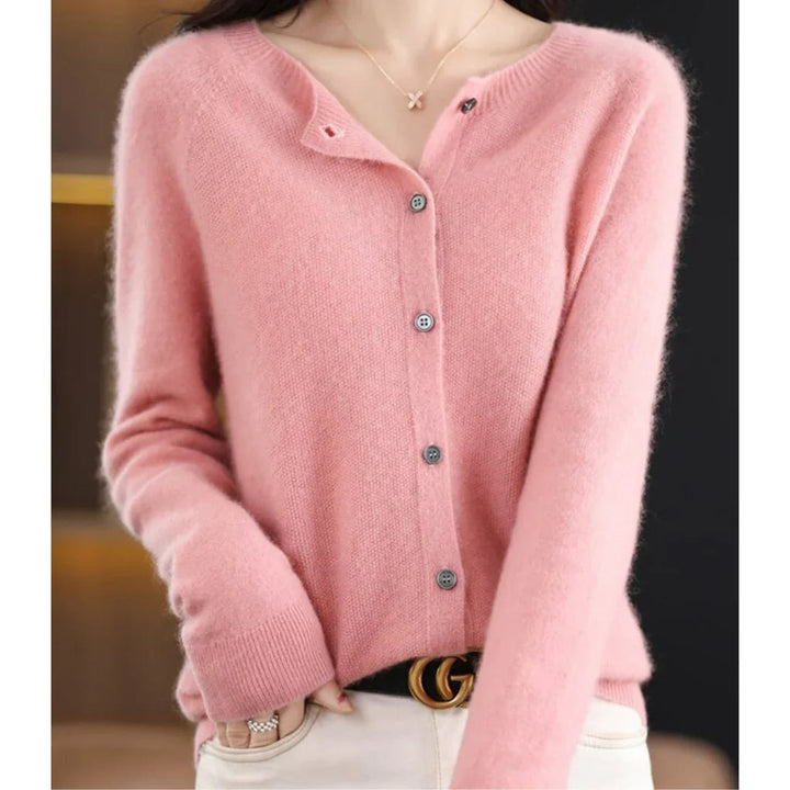 Women's Cardigan | Button Closure & Round Neck