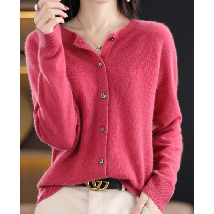 Women's Cardigan | Button Closure & Round Neck