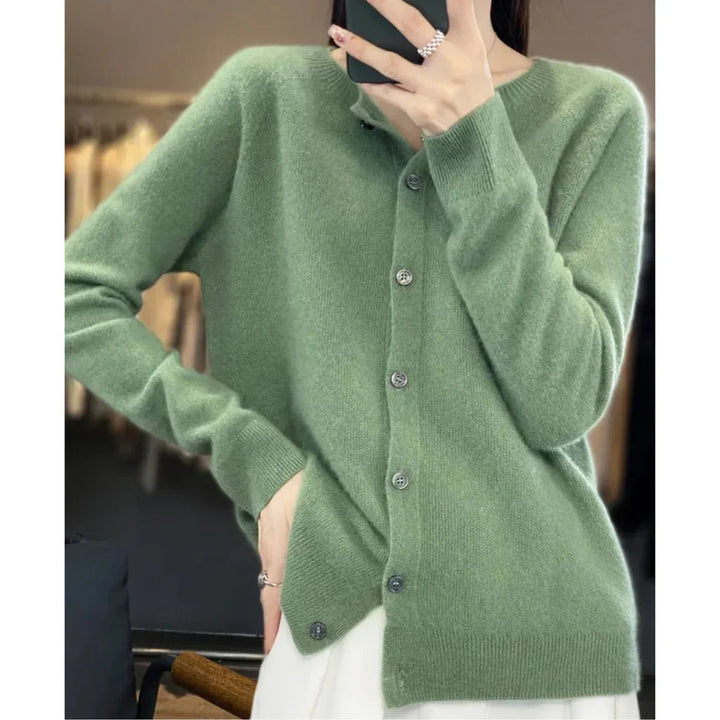 Women's Cardigan | Button Closure & Round Neck