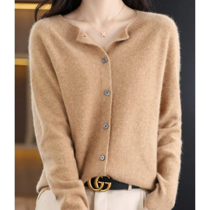Women's Cardigan | Button Closure & Round Neck
