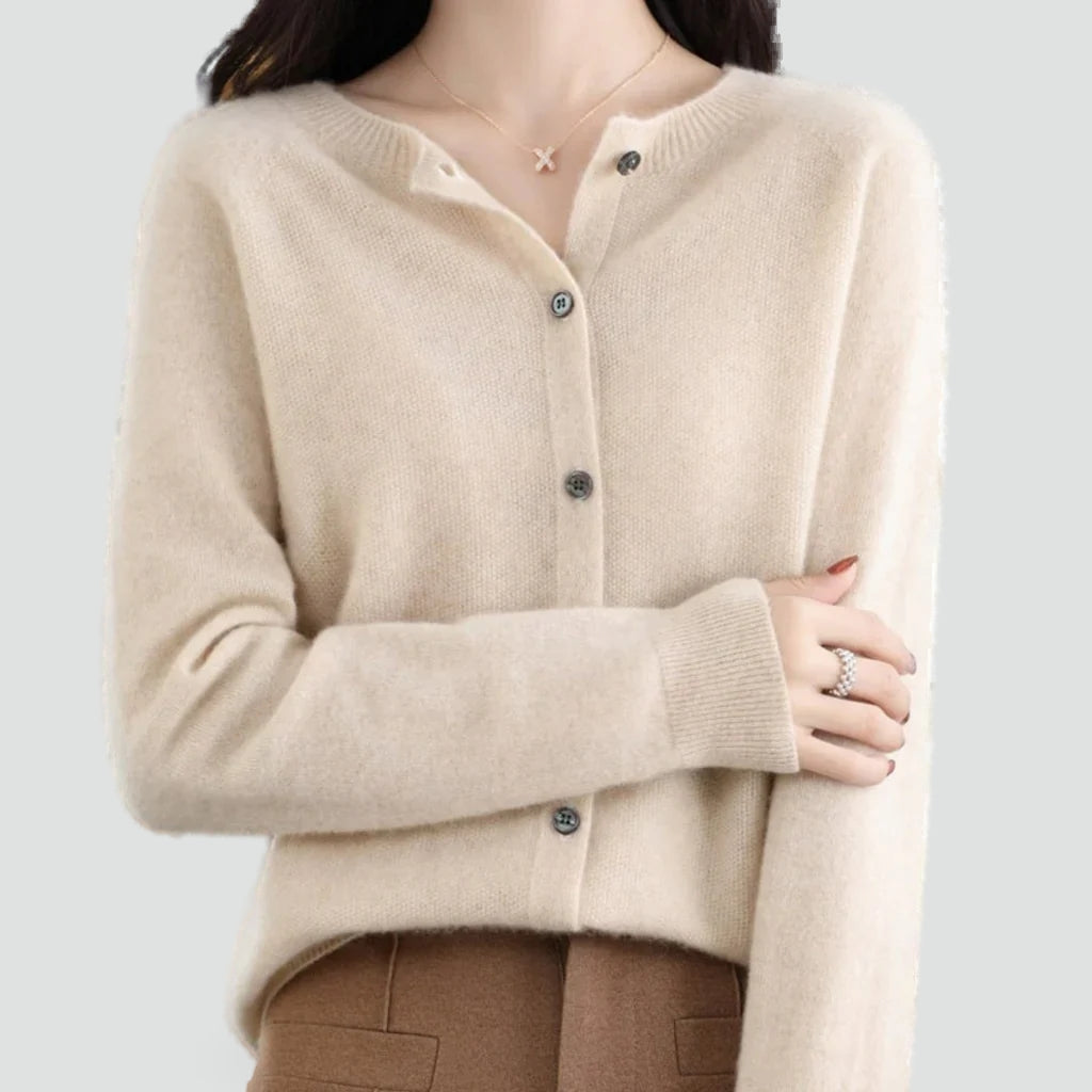 Women's Cardigan | Button Closure & Round Neck