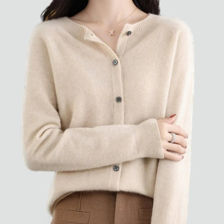 Women's Cardigan | Button Closure & Round Neck