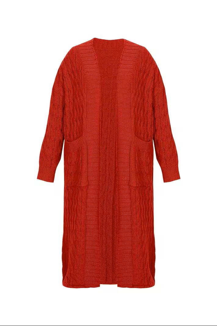 Women's Cardigan | V-Neck & Ribbed Structure