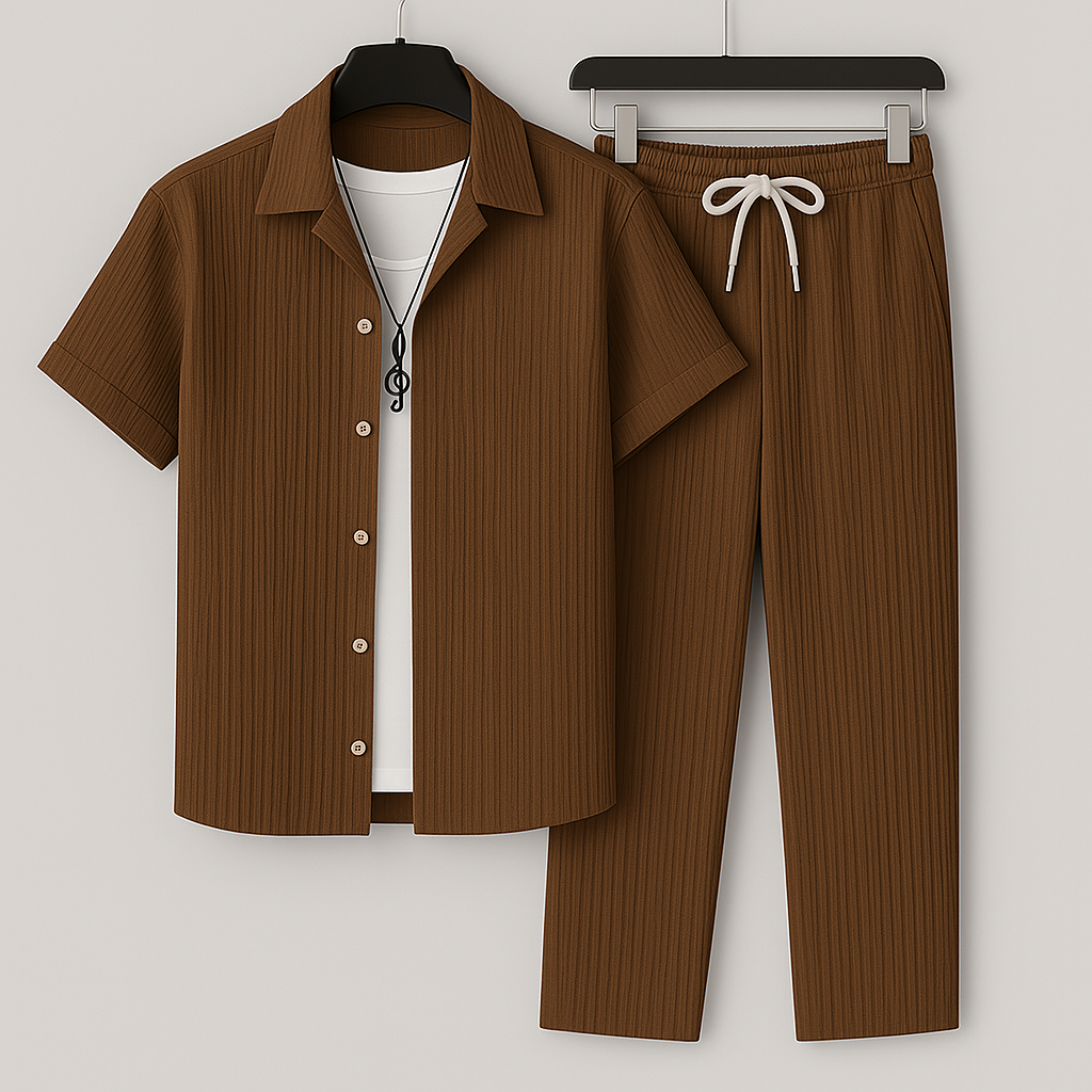 LAURENT MONACO | CLASSIC PLEATED TWO-PIECE LOUNGE SET FOR MEN