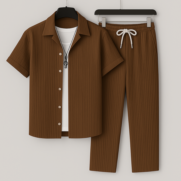LAURENT MONACO | CLASSIC PLEATED TWO-PIECE LOUNGE SET FOR MEN