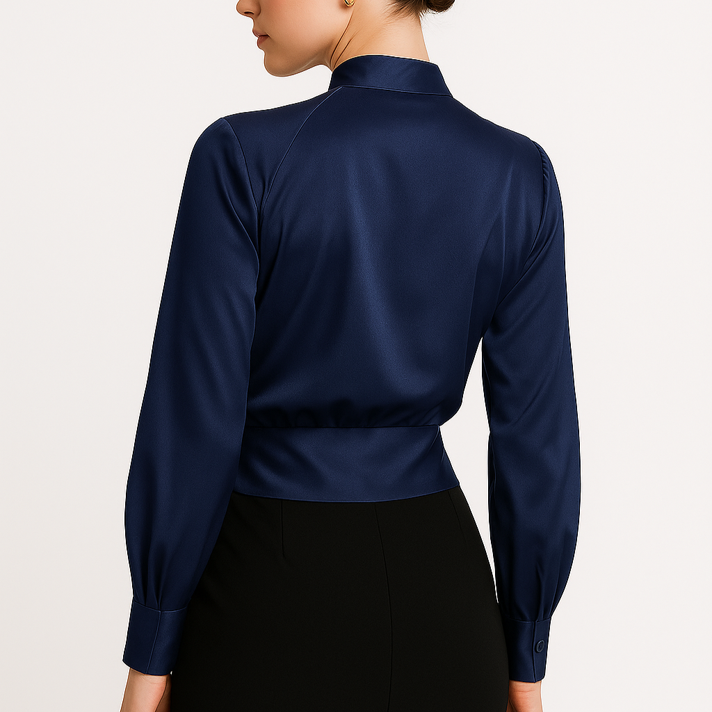Elegant Long Sleeve Women's Wrap Blouse