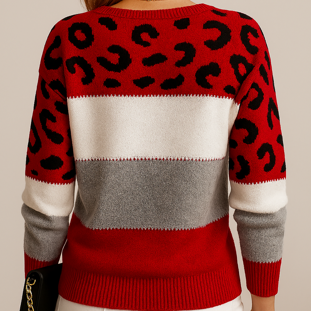 Louise Leopard Elegance Sweater, view 7 - Elena Harper