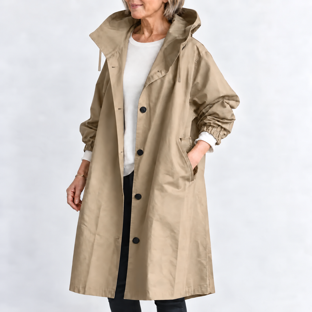 TRENCH COAT WITH HOOD FOR WOMEN