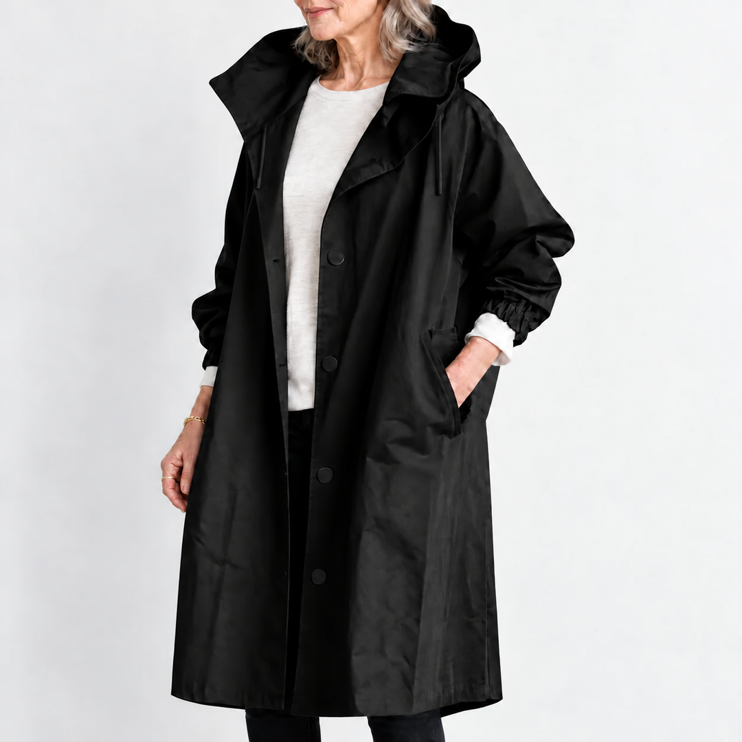 TRENCH COAT WITH HOOD FOR WOMEN