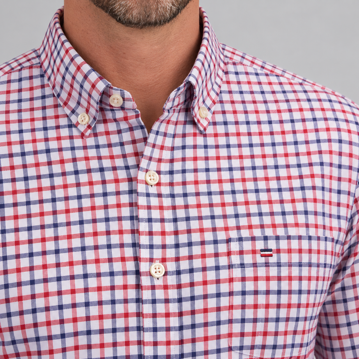 Men's Short Sleeve Cotton Oxford Summer Shirt Montarello