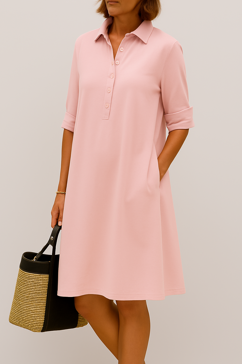 Genoviva Relaxed Linen Dress, view 4 - Elena Harper