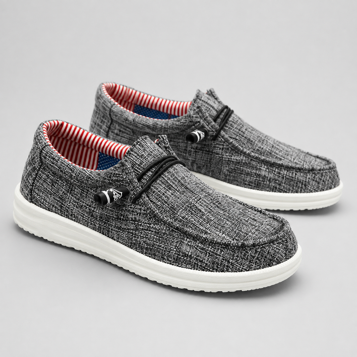 Men's Montarello Canvas Slip-On Loafers with Elastic Laces
