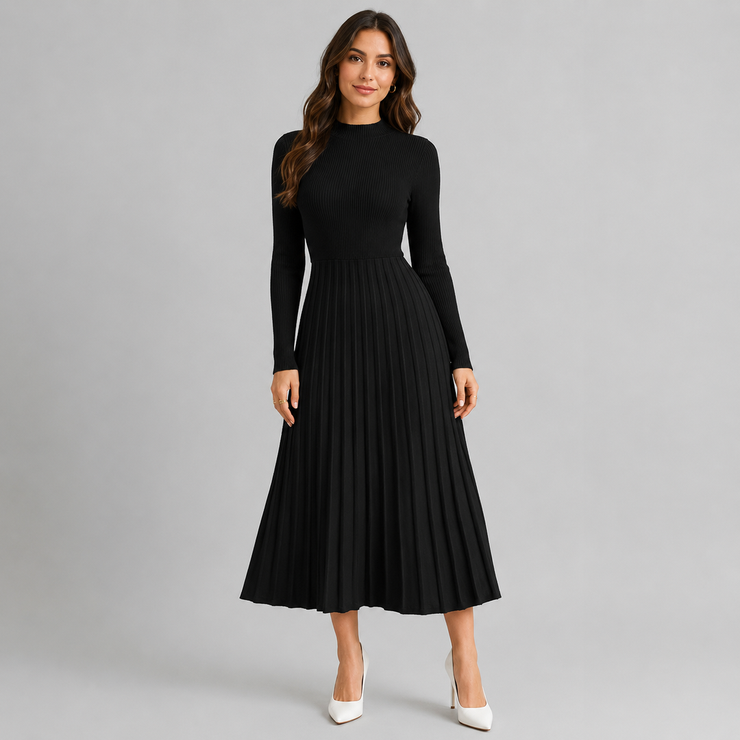 Montarello Midi Dress with Long Sleeves for Women