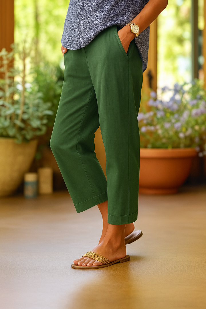 Emma | Women's Casual Straight Cut Pants with Pockets