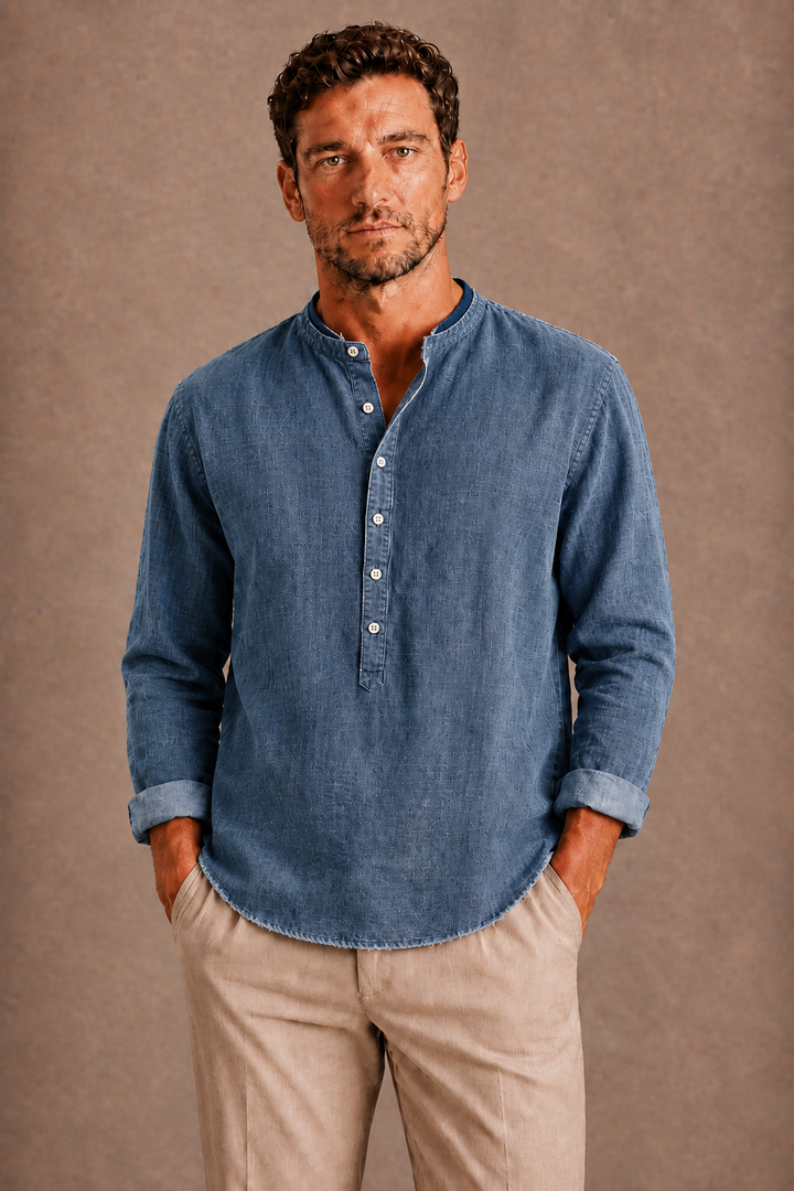 Harrington Oxford Men’S Henley Shirt for Men - Elena Harper