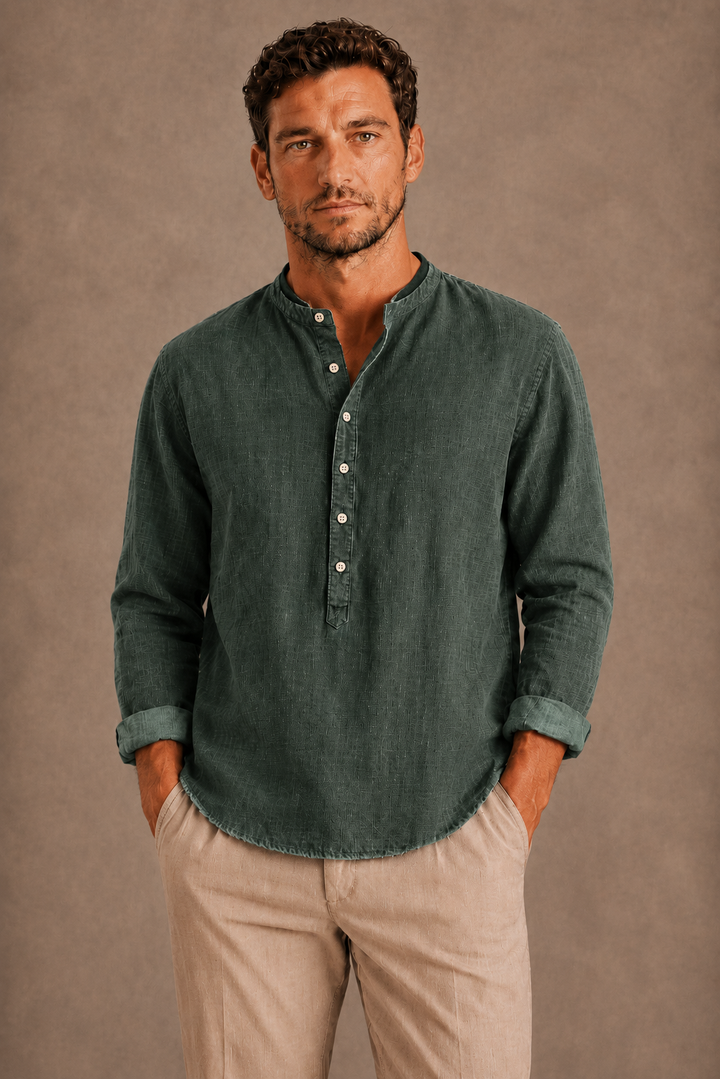 Harrington Oxford Men’S Henley Shirt for Men, view 4 - Elena Harper