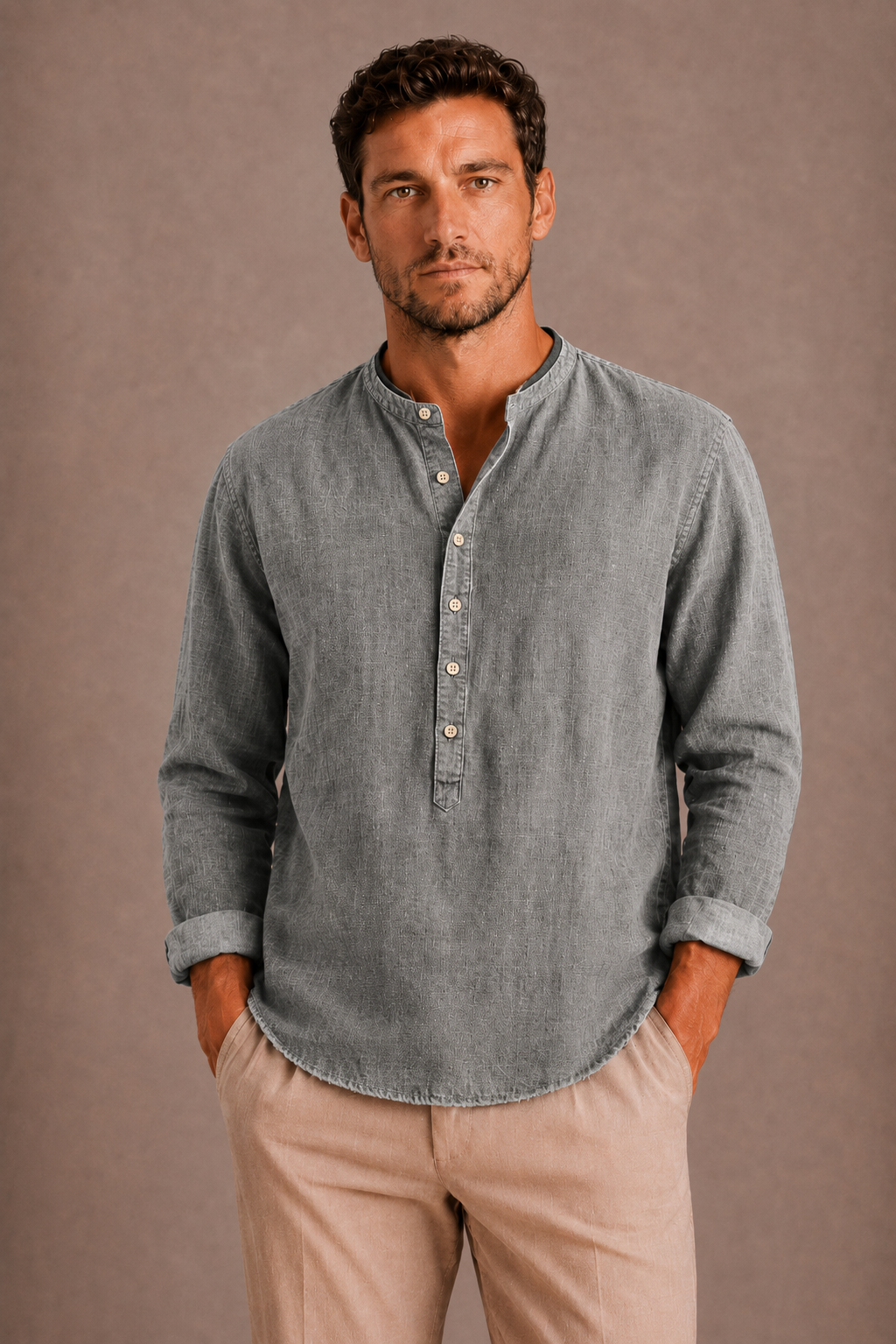 Harrington Oxford Men’S Henley Shirt for Men, view 3 - Elena Harper