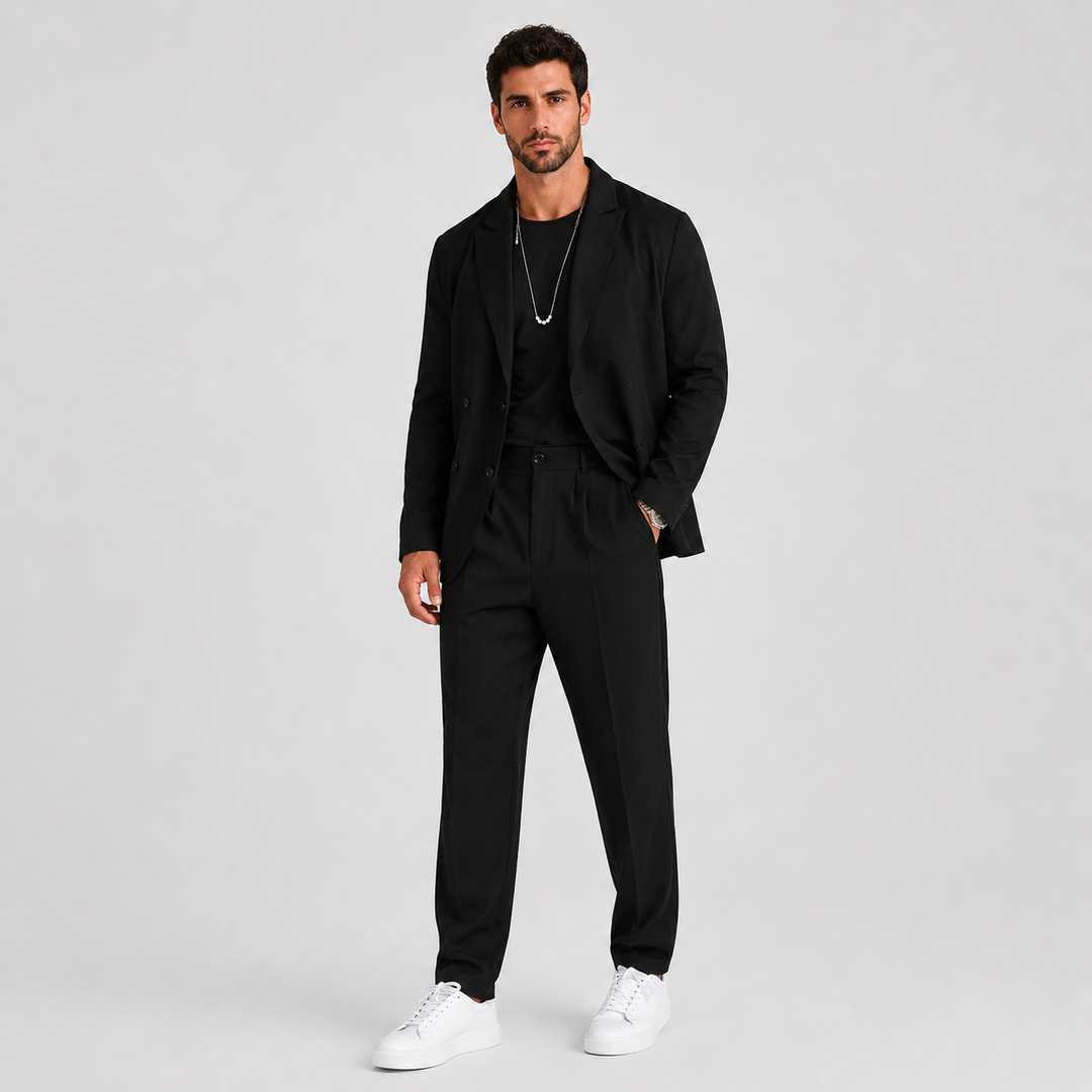 Harrington Oxford Men’S Two-Piece Blazer and Trousers Set, view 2 - Elena Harper