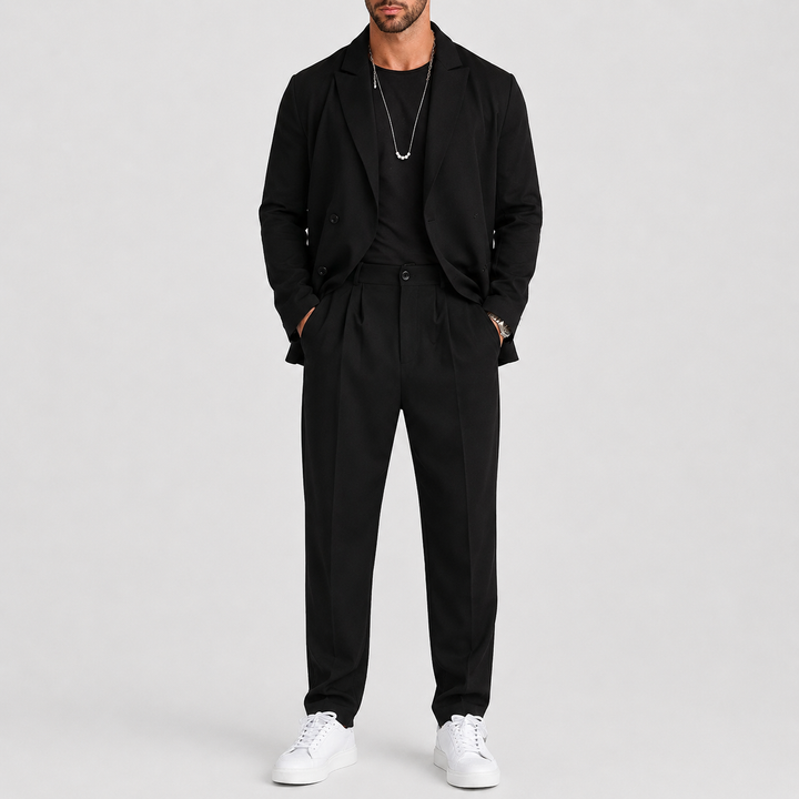 Harrington Oxford Men’S Two-Piece Blazer and Trousers Set, view 3 - Elena Harper