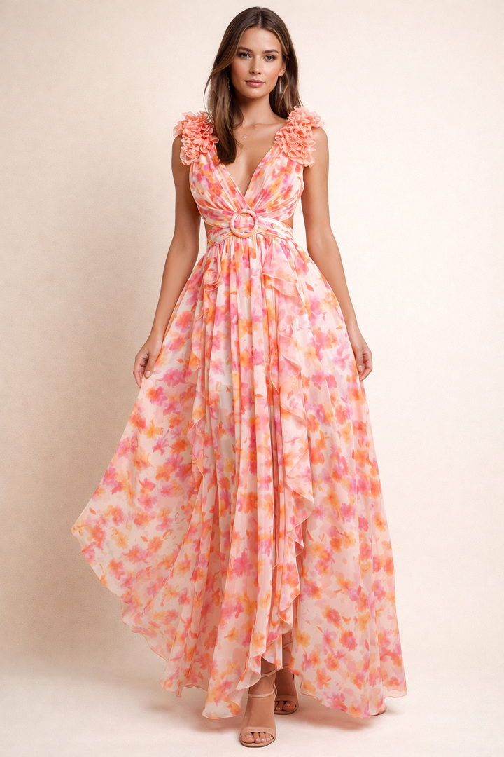 Agatha - Midi flared dress with ruffles