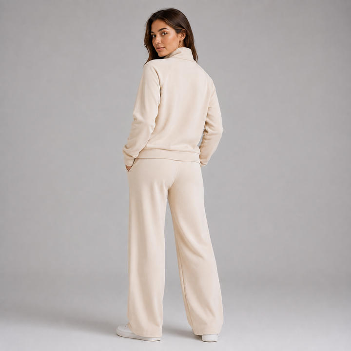 Montarello Women's Indoor Set, Half-Zip, High Collar, Wide Legs