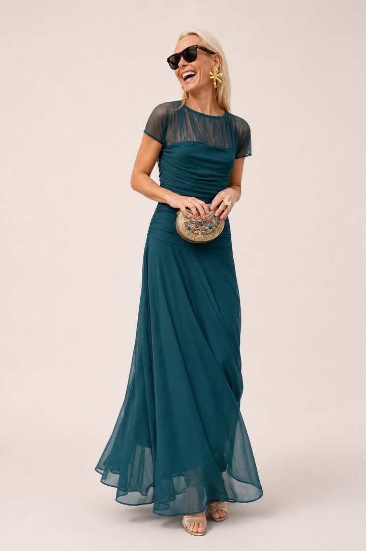 Lesliy Elegant Chiffon Dress, view 2 - Elena Harper
