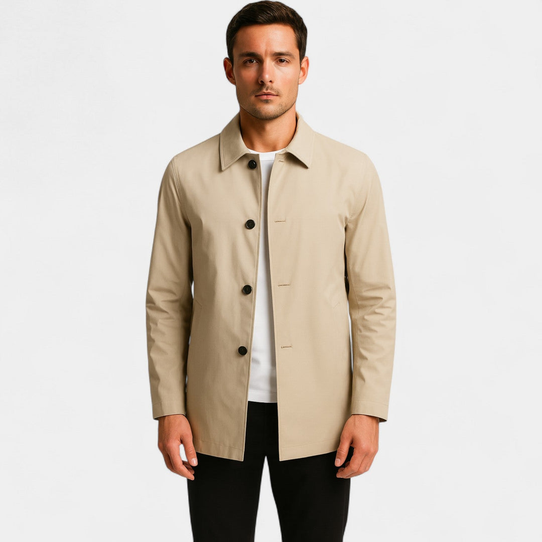 MID-LENGTH MEN'S TRENCH COAT