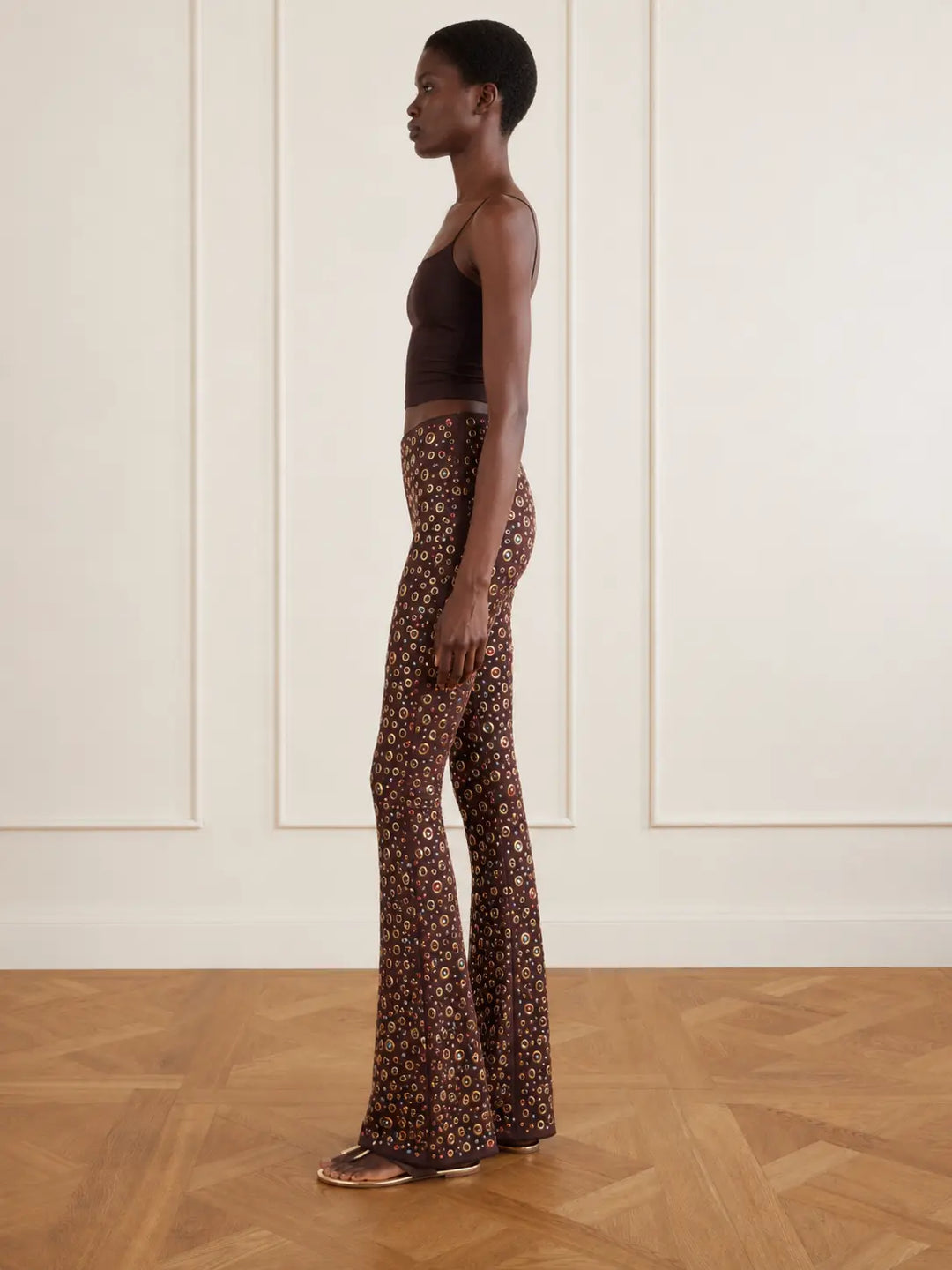 Embellished High-Rise Flare Pants