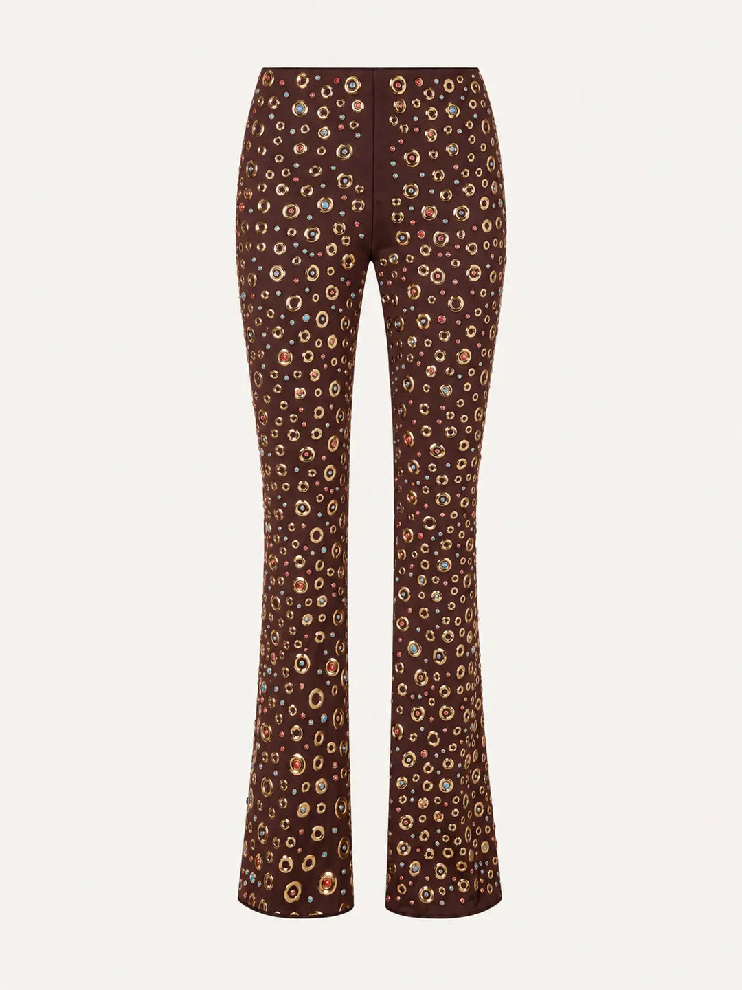 Embellished High-Rise Flare Pants