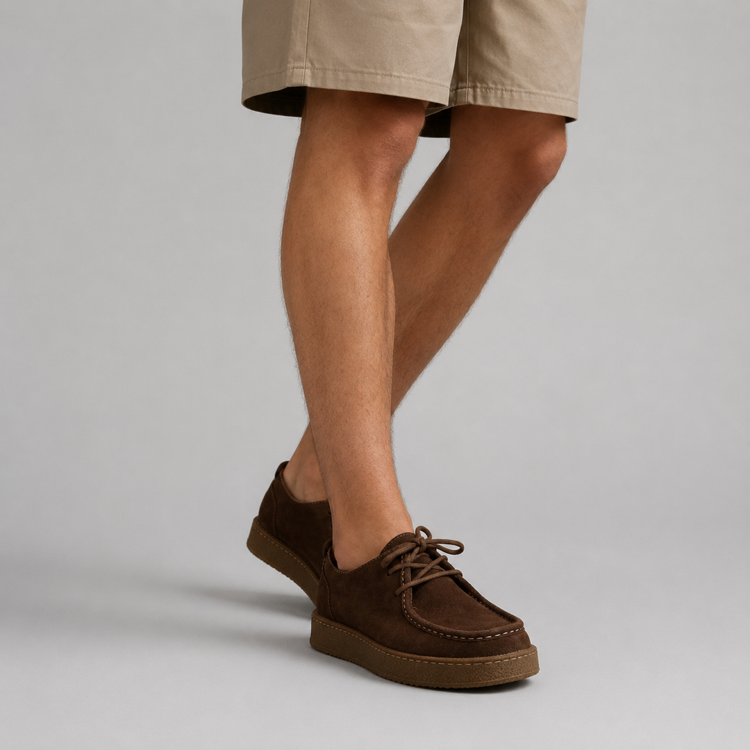 Men's Moccasins Montarello, Suede Look and Crepe Sole