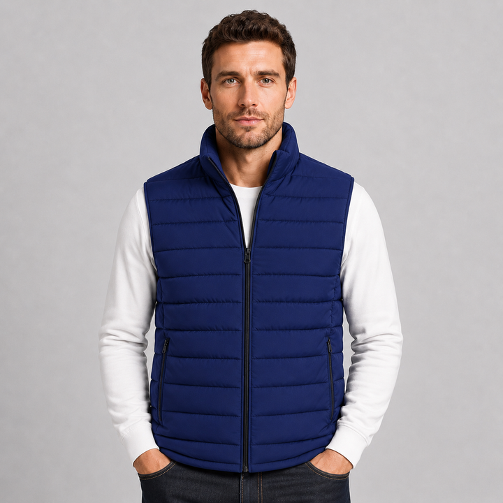Lightweight Zip-Up High Collar Vest for Men Montarello