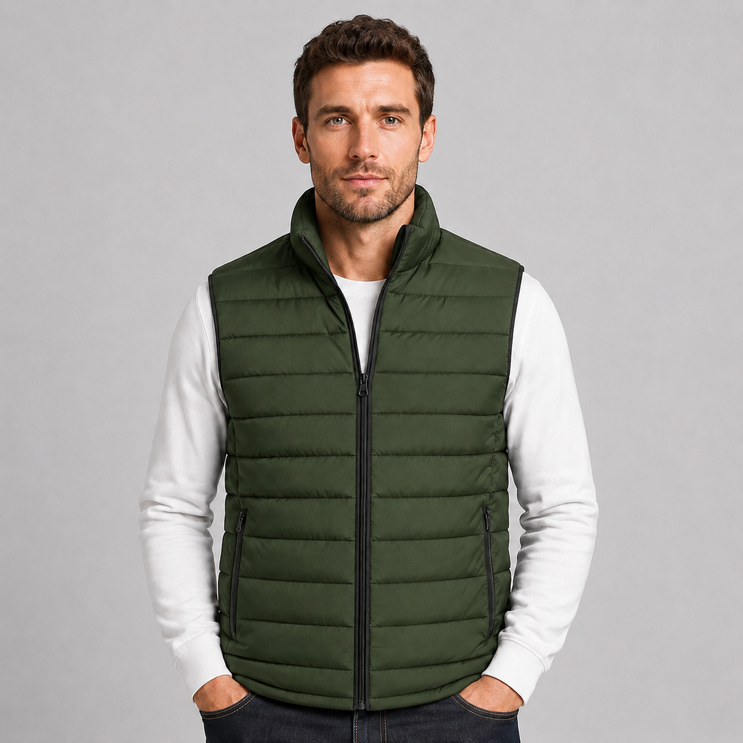 Lightweight Zip-Up High Collar Vest for Men Montarello