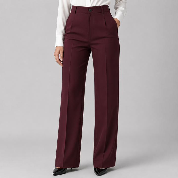 High-Waisted Straight Dress Pants for Women Montarello
