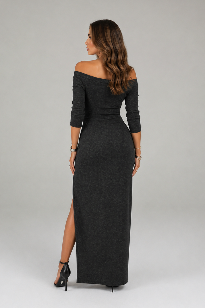 Women’s Off-Shoulder Ruched Midi Dress - Crawleigh