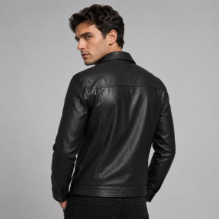 Vintage Leather-Look Jacket for Men Montarello