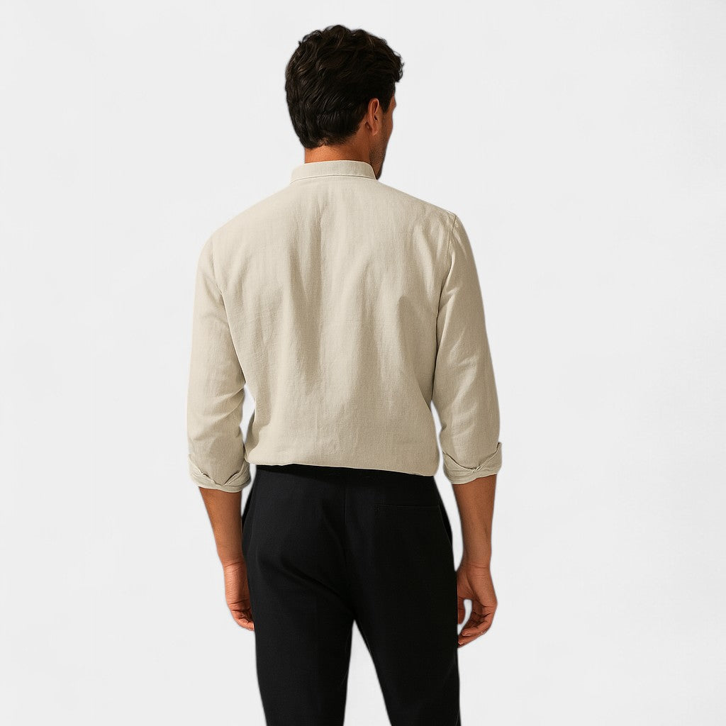 MEN'S UTILITY STYLE HIGH COLLAR SHIRT