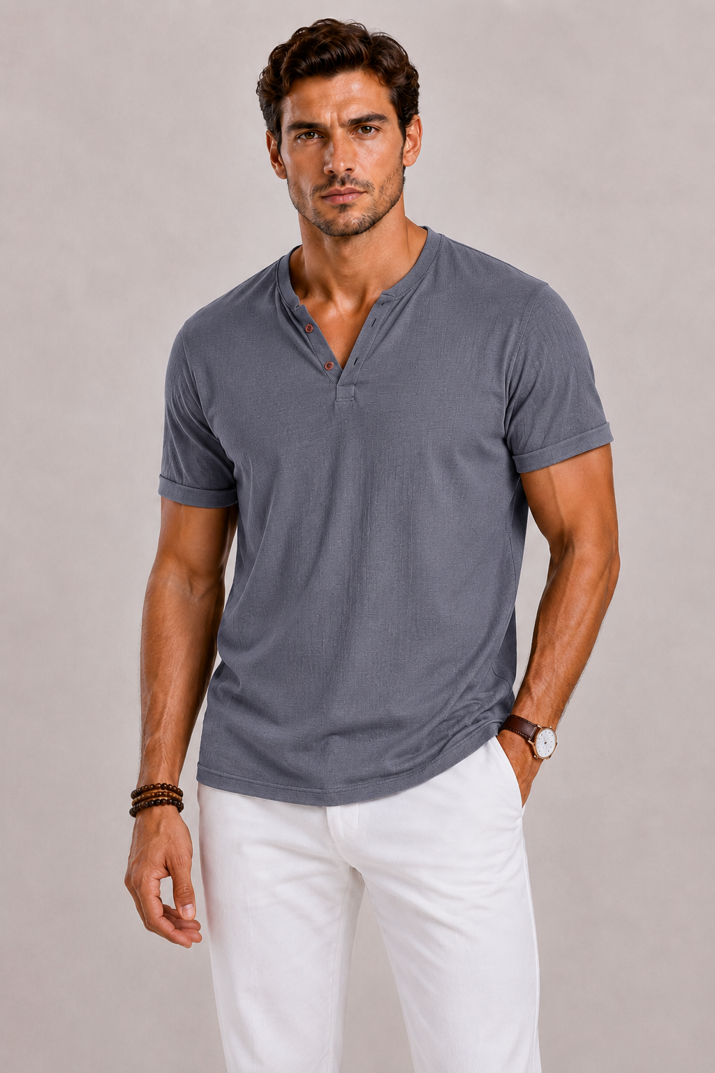 Harrington Oxford | V-Neck Shirt For Men